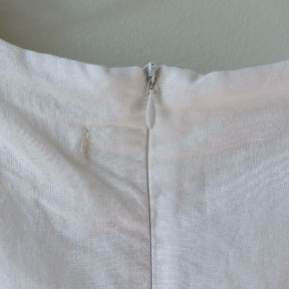 Altar'd State Size Medium White Puff Sleeve Cutout Mini Dress Linen Blend Lined - Picture 10 of 13